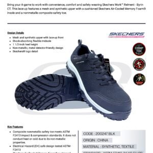 SKECHERS SAFETY SHOES LOW ANKLE 200247 BLK