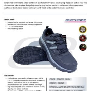 SKECHERS SAFETY SHOES LOW ANKLE 200269 BKGY