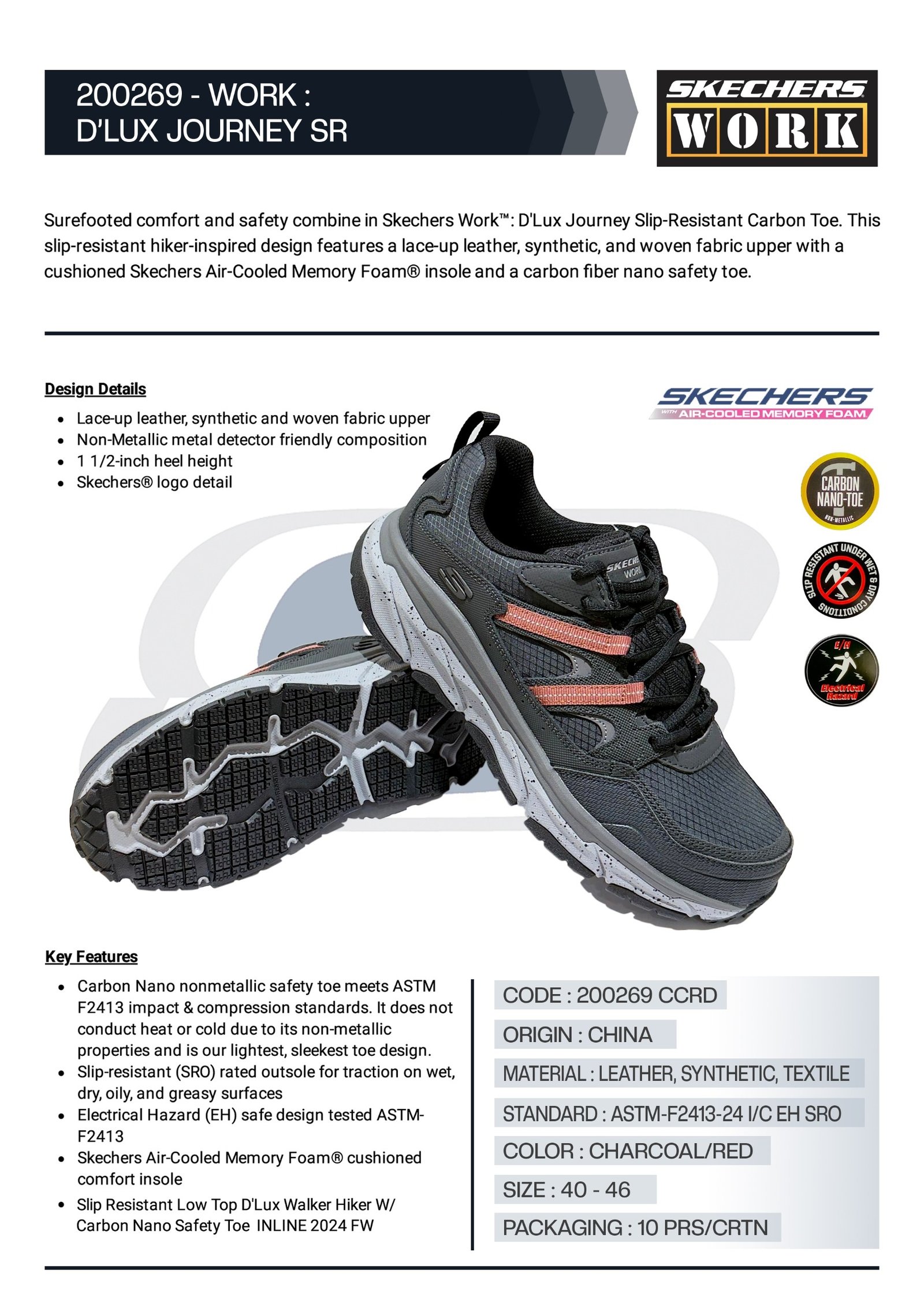 SKECHERS SAFETY SHOES LOW ANKLE 200269 CCRD SKECHERS SAFETY SHOES LOW ANKLE 200269 CCRD